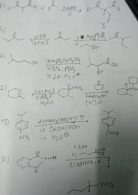 F H hutol Nach, the L) ALDA is me I meona -Br H) 04 LOH -OH Na{I2071 H2SO4 2 Bre, PBB 3) die .tgo Br 2 ANH 1) xs me 2) Ago H2