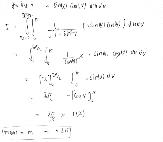 In dy & Sinul Cos (VI duur 3712 K I 2 S ( +sin Ul ComW) ) Vzdu T- Sinar U20 Jasinty (terenie bra 2 * ( X + sine cost ou au C