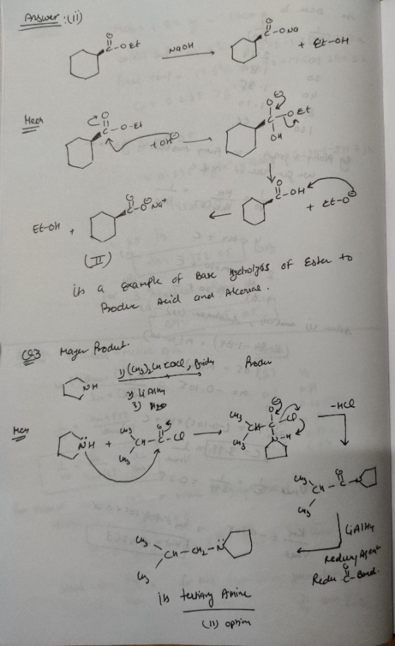 Answer: (11) how to + Et-oh Naoh Et + Et-o Eton Doo - one to Et-oh Ester to of its a sample of Rodi Aid Myelolyos Alcerral. B