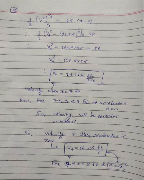 - 14 (7-5) 1 (V, _ (11,858) 28 v² - 140.4 225 = 56 V = 196.4225 144 = 14,015 ft sec velocity when I = 7 ft Now, for 75x s9 ft