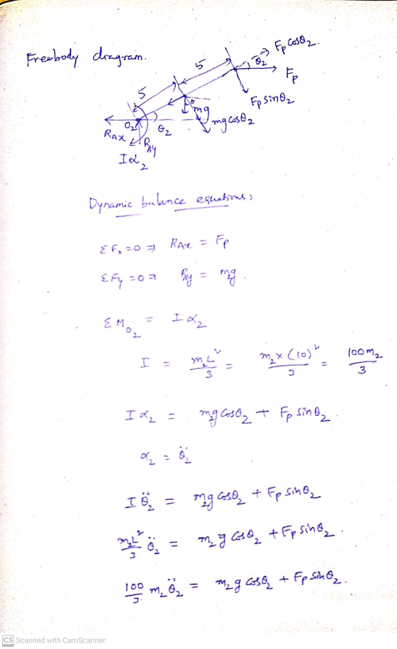 Fp Coso, Freebody diagrain 5 ܦ݁ܺܝܢ Fp 6 5 Epsino, img costa 0 0,7 87 RAX ERAY Itz Dynamic balance e equations, Rat = Fp Efy =