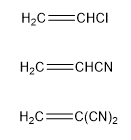 H2C=CHCI HỌC =CHCN H2C= C(CN)