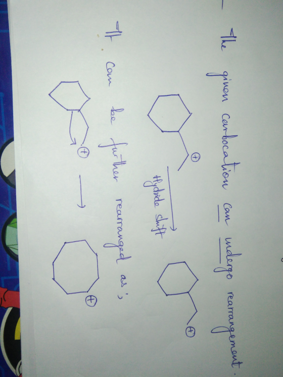 alg fear - The given confocation can undergo rearangement C un ner It can be further rearranged ats