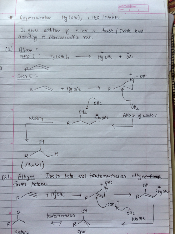 Camlin Page Date - It ives additioーーHI or on double Trople-hand Skp 10 on2 Atock of watev OH R. 121 -Akyne Due to-keto-enal t