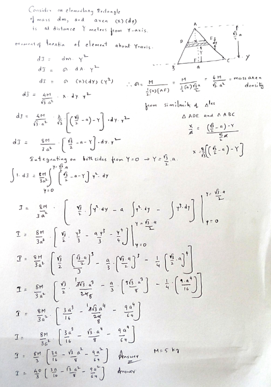 omasdm, adaven (x) (d) is al distance out Y-ais の: M dj = 세.xdyy 応 [C.。) _ YÌ.dy Ư B-a. Y | .dy. у﹂ a. 3a2 2. 3 a 2 2 21g