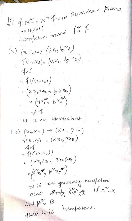 plane To Silk R from Euclideam ons to itself idem potent mund 13 (a) (2.,/>) 7 (23,9 1772-) f(x,x)2 (221, 122) 704 = $(tex,x2