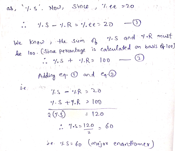 as, %s. Now, Since lee 520 o o .. .). S - . Rool.ee-20 We be know, the sum of ..s and loR must 100. (Since percentage is cal