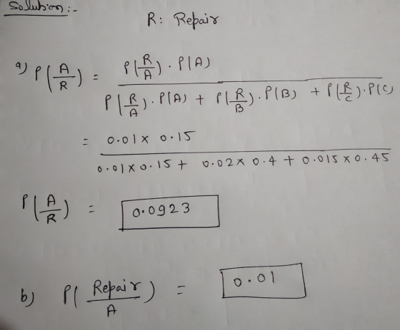 Solubic R: Repair a) PIA PL).PIA) Ple). Pla) + ple). PIB) + PIB) + P (2) PIC - 0.01x o.15 0.olxo.15+ 0.02 x 0.4 +0.01580.45 0