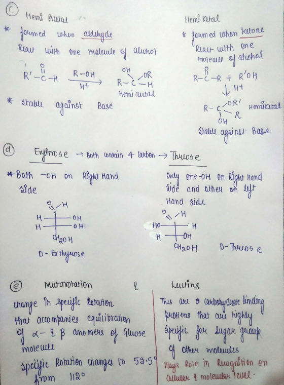 © Hemi Awal * formed when aldehyde Rear with one molecule of alcohol Hemi ketal *formed when ketone Realt with one molewce o