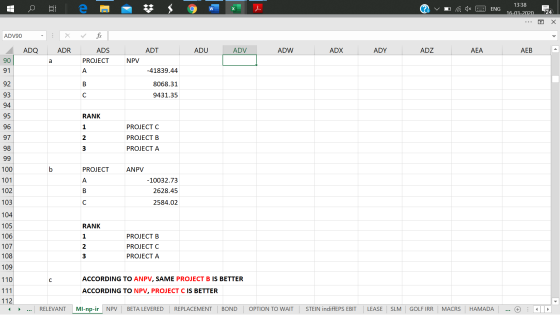 13:38 v o a 1x ENG 16-03-2020 E24 ... o X ADV90 X ADQ ADR ✓ fx ADS PROJECT ADT ADU ADV ADW ADX ADY A DZ AEA AEB а NPV -41839.