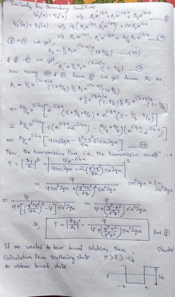 1 Similarly for Boundary conditions 42 (9) = 4(a) e a Aean zelka 4₂ (a) = 43(a). iq ( eiga A elaas aikAzelka : + @ we get, Az