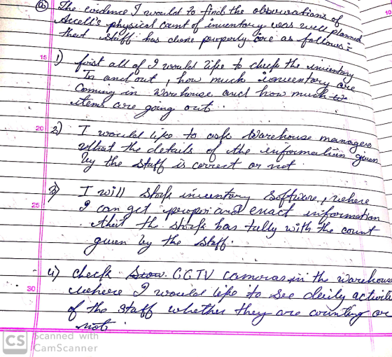@ The evidence I evazilet to find the olbucation edecells physical cent of inventory lees w that stiff has clone property ar