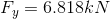 F_{y}=6.818kN