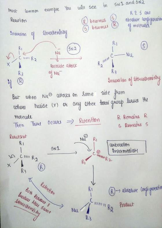 will see in SNI and 6N2 You Most common example Reaution ® becomes & R a 5 are absolwe configuration of molecules 6 bewmes ®