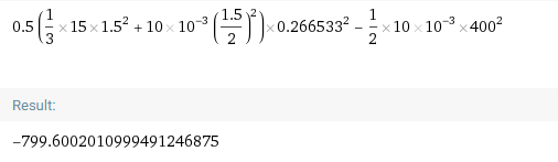 05(ž 15x152 +10-10° (* 0.266533 - 10-10-* 4002 Result: -799.6002010999491246875