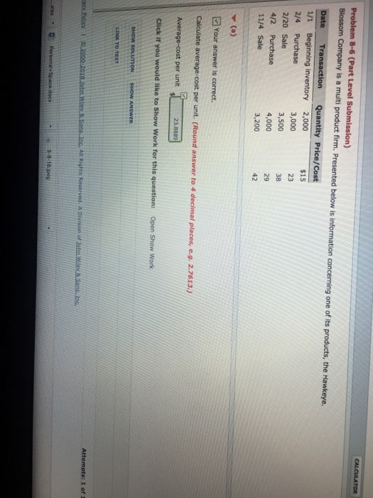 2,000 3,000 $15 23 2/20 Sale 4/2 Purchase 11/4 Sale 3,200