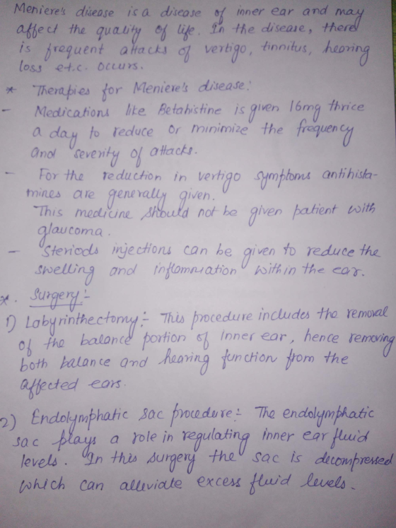 Menieres diease isa discase mner ear and ma aftec the quaity of ife h the diseaie, the is frequent aacks o verbigo, tinnitus,