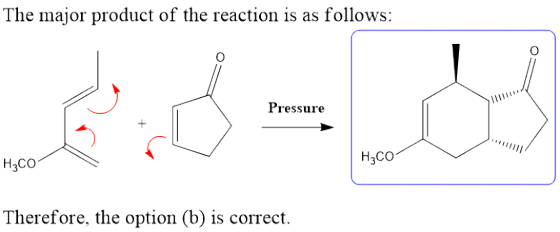 The major product of the reaction is as follows: Pressure Насо H3CO Therefore, the option (b) is correct.