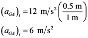 |(aa), = 12 m/s?[0.5 m
(4)6 m/s
