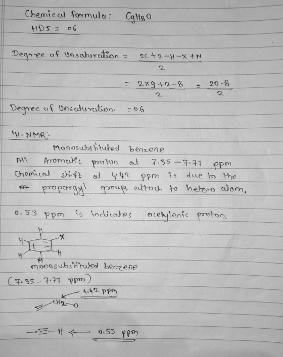 Chemical formula: HDI = ob Cq H80 Degree of unsaturation - 2042-H-XAN 2 - 2xg+2-8 2 – 06. - 20-8 2 Degree of unsaturation. H-