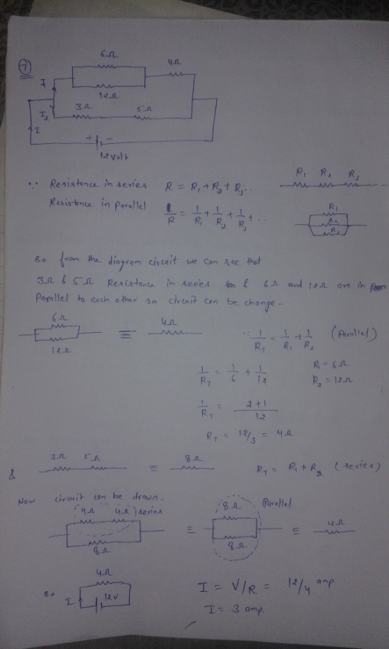 or 42 32 12 volt R, R, R. .. Resistance in series Resistance in parallel R = R1 + R₂ + R... RI so from the diagram circuit we