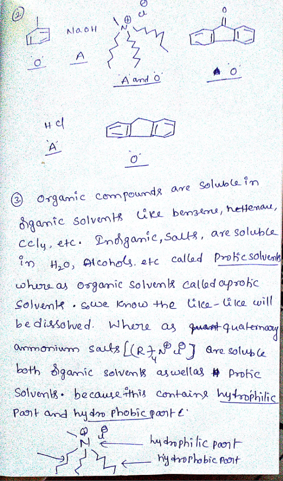 田 A and O 耔 3 orgamic compounds are Solubla im cely, ec. nogamie,Souls, are solubia H20 ) PAcoho 4.ok calla.d prっドesolueoh So