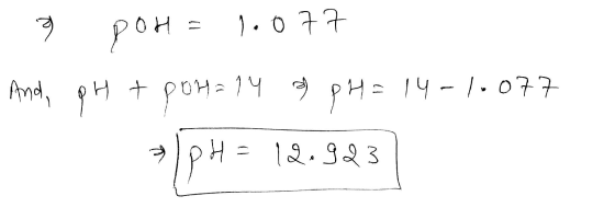 2 рон = ) . o Іта, он + роя - 19 - pH = 19 — 1. о pH = 12. 9 2 3