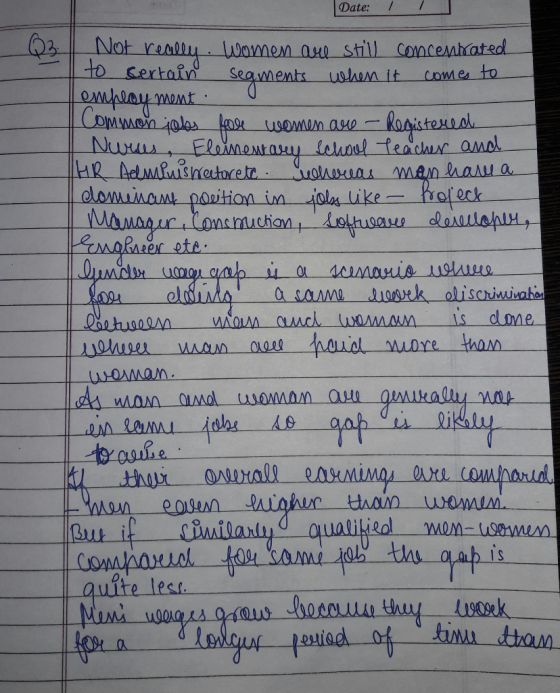 Date: / 23. 1 Not really women are still concentrated to certain seaments when it comes to | own by momt . а Common jobs for