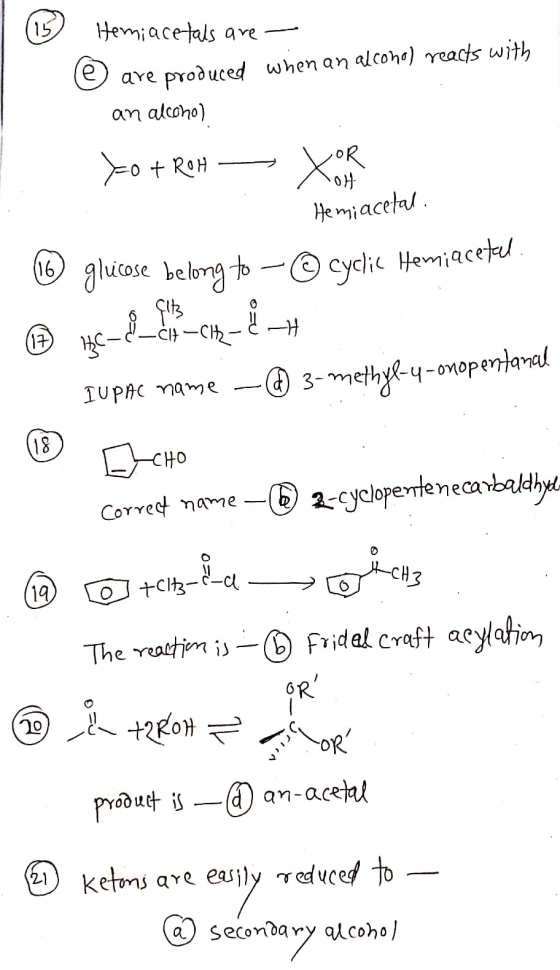( 15 Hemiacetals are e are produced when an alcono) reacts with an alcoho) He miacetal guase belong to -cycke Hemiacet/. -CIH