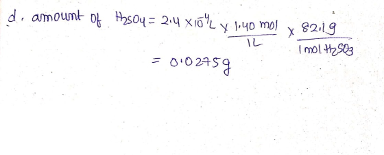 d amoumt ot so4- 2.4 xioL40 mol S219 imol tse3 Y 1L O0 2959 1