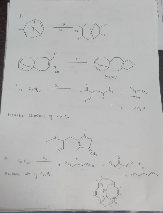 0. +20 Acid OH (major) A 15th cot ho Plausible structure of the Cayllay is ,0 + Plausible sur of C24H24