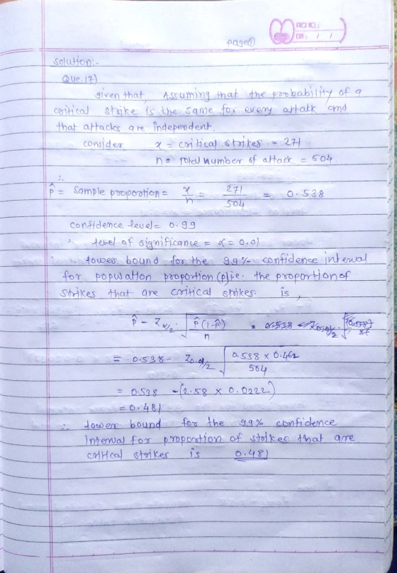 PICO: pagen solution Que. 13) given that, assuming that the probability of a cortical strike is the same for every attack and