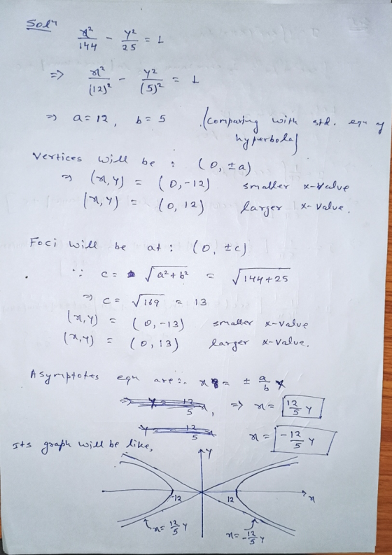Solr у? - L 144 25 => 81² (12)? y2 (52 1 a=12, b=5 with std. egu ។ vertices (comparing hyperboleh (0, Ia) (294) = (0,-12) sma