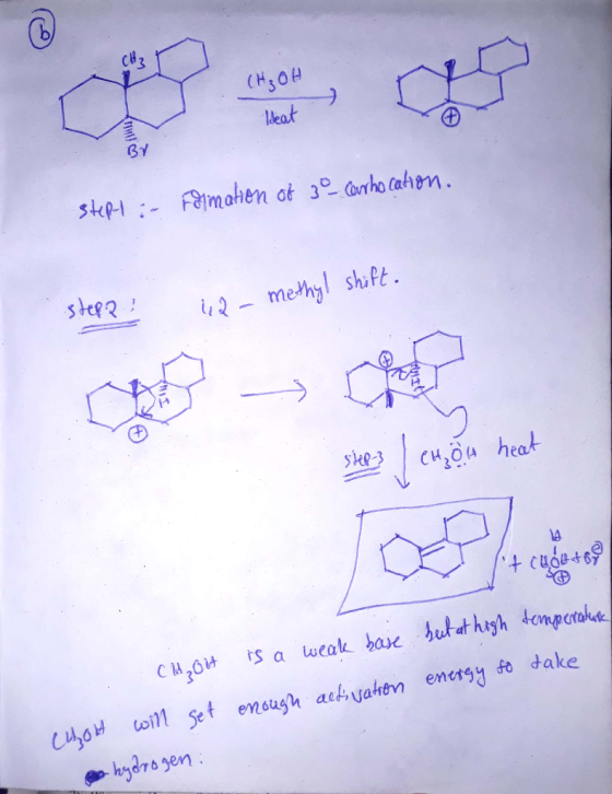 Ideat stept - Formation of 30 carhocation. stepp! 12 - Methyl shift. 12-methyl olhar shes Lenon heat Iſt chouette but at high