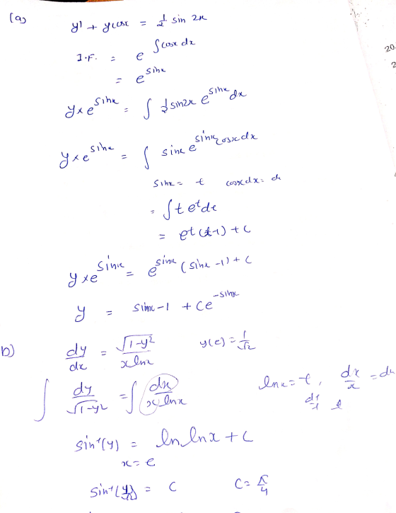 cas I sin za yl + tylos Suose da 20. 1.F. е 2 sina e sina dx yxe s & sinza esine Yxesina s sine esine osiedle ( Sihe- + Costc