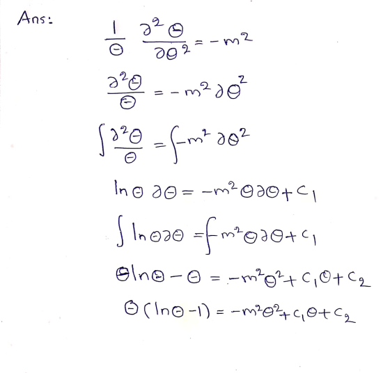 Ans: 22 o - 10 zut ae 2 Lolau-- Que 2 Sfm? 30 Ino ao -m² o otci Sinoao of gaat oln@ -m²0²+c, o+cq ② (lno-1) = -m20²6,8+