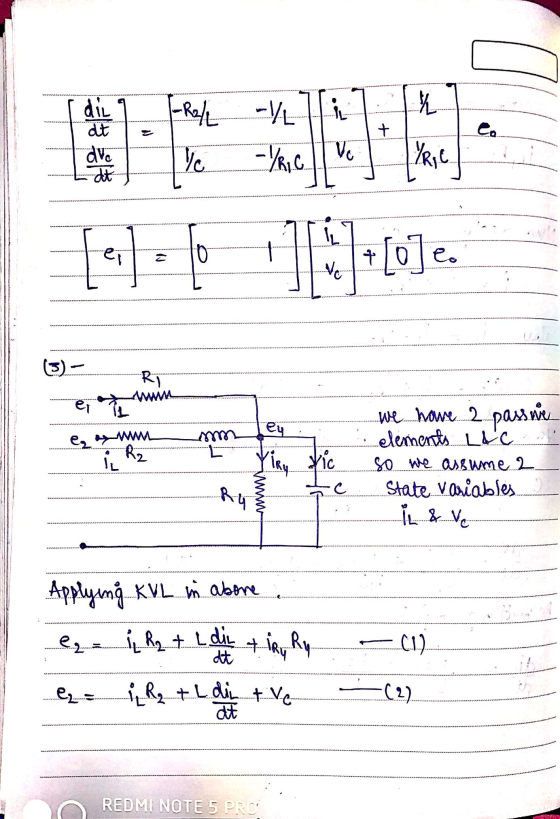 FR/L h + dir dt dve dt -VL - Ric eo Yo Vc YRIC IL ei 10 [oje lo Ve (3) - RI er T we have 2 passive ey ez amma Rz mm L Il Yiky