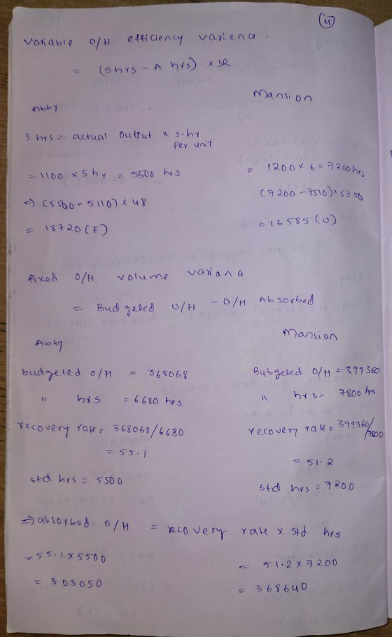 variable & of efficiency variance. (shrs-A hrs) x SR Mansion Abby S has e actual output xs.hr Per unit z 1200 x 627 2006 a 20