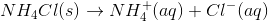 NH4Cl(s) + NH(aq) + C1-(aq)
