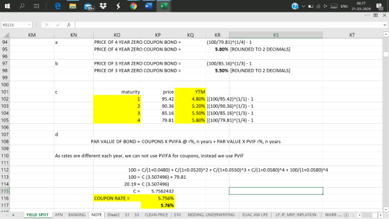 L e W . * $ 9 w ? v L 1 06-27 ENG 21-03-202022 KS115 x V KM KN KQ KO K P PRICE OF 4 YEAR ZERO COUPON BOND = PRICE OF 4 YEAR Z