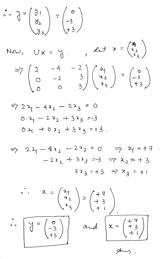 ) 2 는 31 본 33 -3 +3 예 Now, Ua=y fet xa 2 3 - 2. =7 2 در - 2 느 2 - 233 20 7 2지 - 482 0 4 - 2 42 +31 3 2-3 + 33 ²3.. 0 래 +02 2y