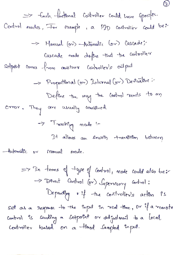 3 Codvol modes, example a P Cole Could be?- erYOY· Tuoy are usually COMUAeA Automatsc r Manual mode ype Codrol, mode could al