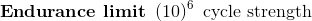 \textbf{Endurance limit }\left ( \textup{10} \right )^{6}\textup{ cycle strength}