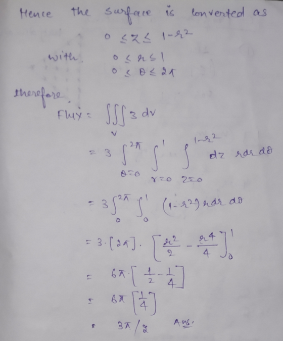 Hence the surface is converted as O <2<1-42 osas with ooL 21 therefore fluya SSS 3 dv log2 21 2 3 d2 rar do rzo 22O 1-427 4dr