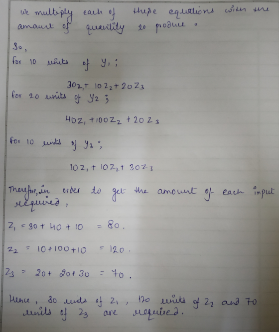 We multiply amount of each of quantity these equations with the to produce o for 10 units of Y, ; 1022+ 2023 for 20 units of