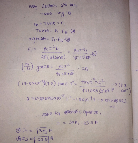 Those = Mo I²4 12متر Apply Newtons and law, mg-0 FB + Tsino -Fi Tsino-fiffo @ mgtane fi-FB- fi= M01²4 21T (2 Lsine) YIT Lsin