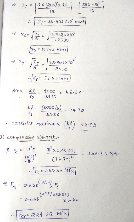 380x600 + 6 $) 8x = V 18y こ 0-658 CylFe), Fy: Iy = fax (205) x 25 12 12 Iy= 35-903 X 100 minit ve 448.28x108 12530 18x = 189: