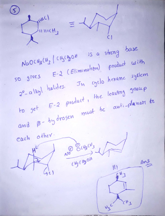 C) InnICH, Na O Cue City / CH CH B is a strong base so gives E-2 (Elimination) product with 2o alkyl halides. Ju gelo hevane