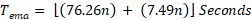 Tema = |(76.26n) + (7.49n) Seconds