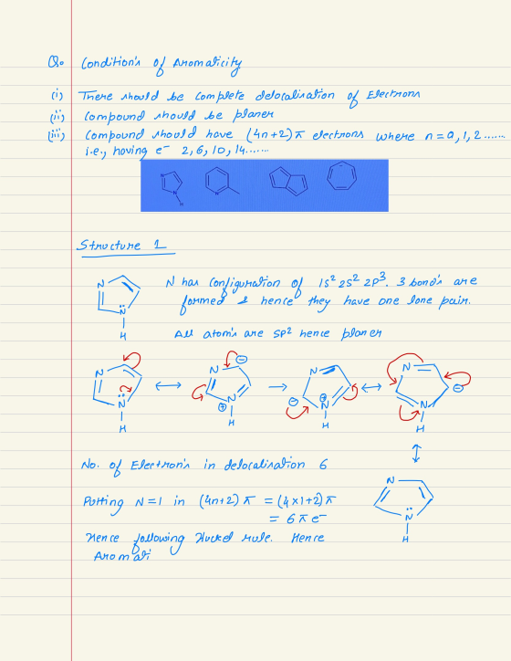 Conditions of Anomalicity را) of (1) Lot) There should be complete delocalisation Electron compound should be planer compoun